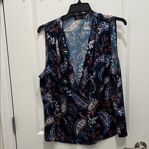 Paisley Print Sleeveless Top